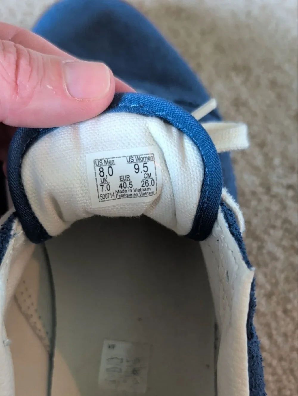 Vans Blue Suede Sneakers with Gum Sole